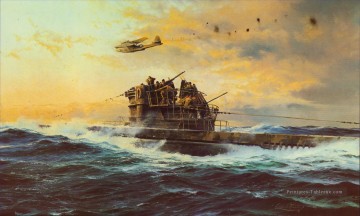 combat naval contre toute attente Navire de guerres Peinture à l'huile